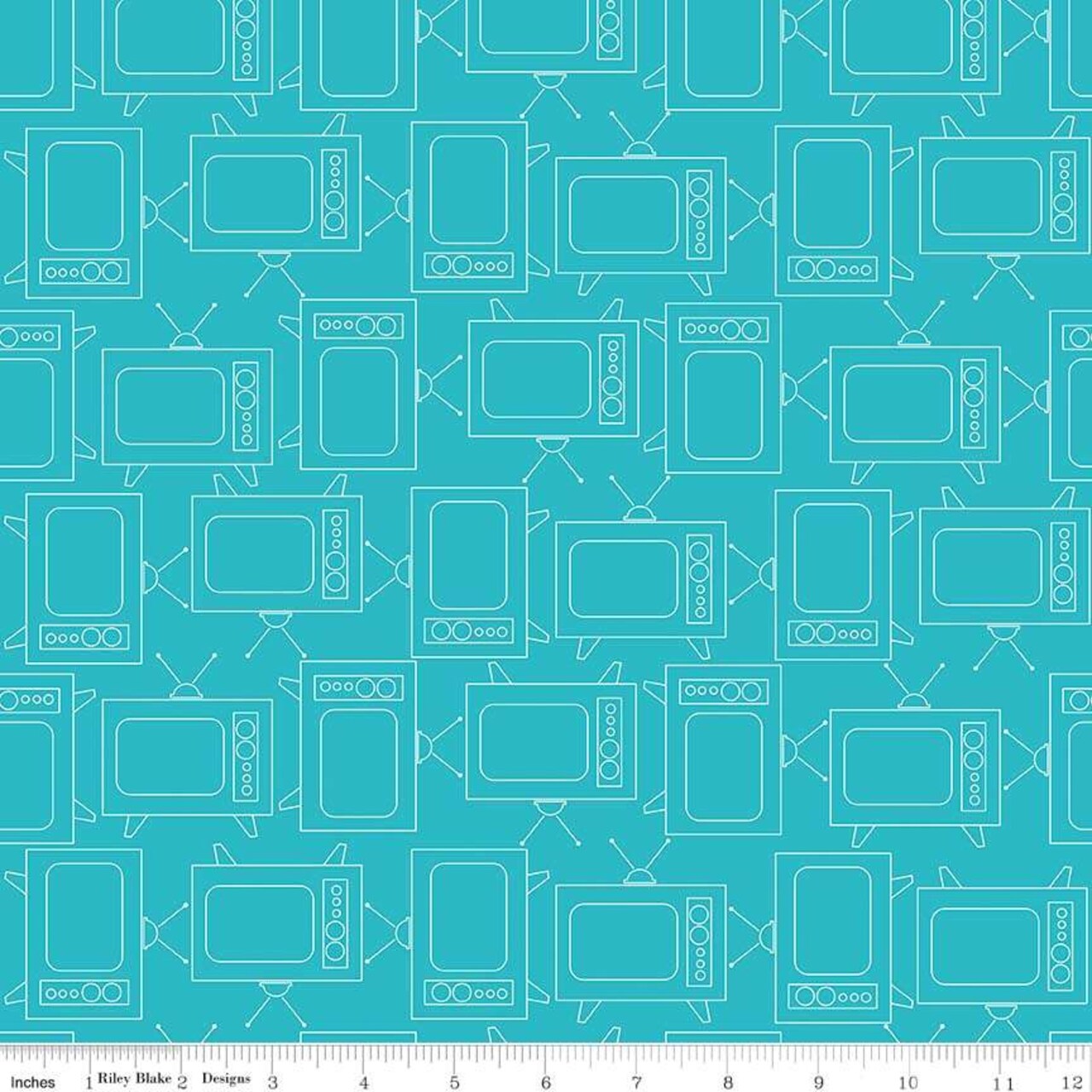Fabric Riley Blake Turquoise TV Bee Basics by the Quarter Yard C6411-TURQUOISE